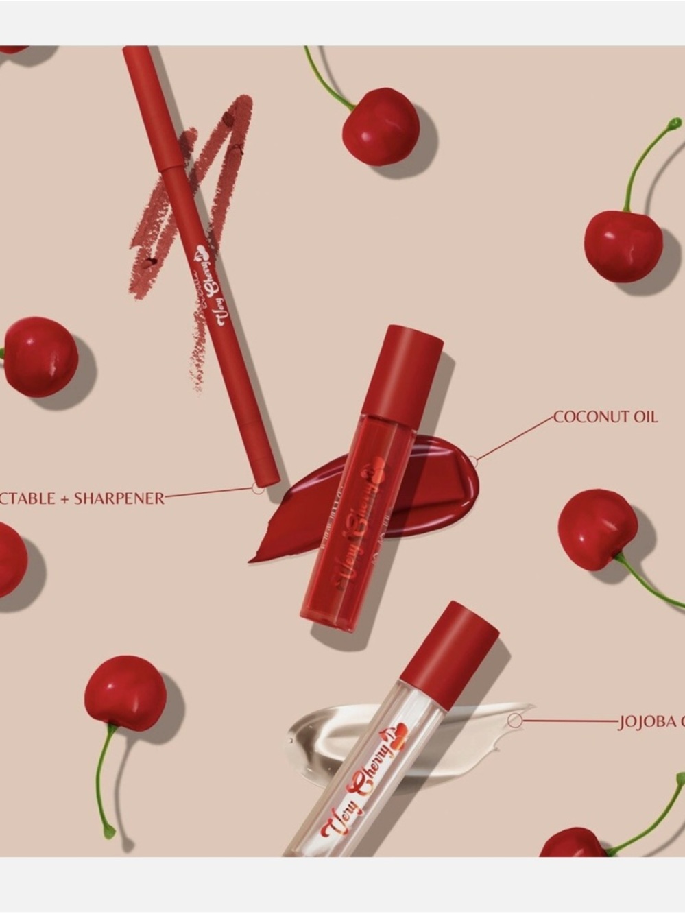 Very Cherry Eyeshadow Palette & Lip Set - Red - Picture 3 of 6